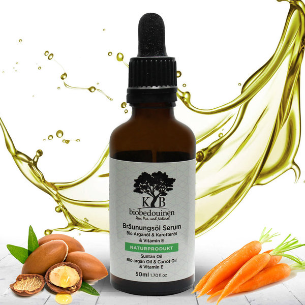 Argan tanning oil made from argan oil and carrot oil