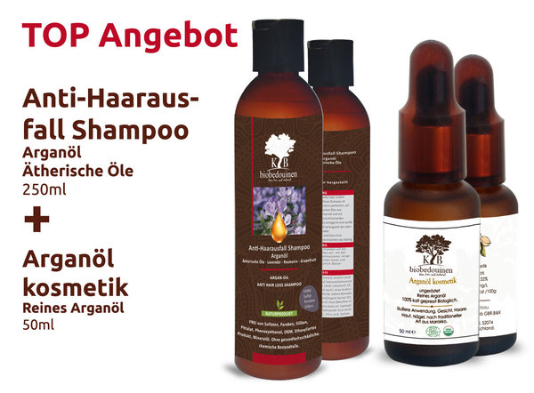 biobedouinen argan oil anti hair loss set. Natural cosmetics