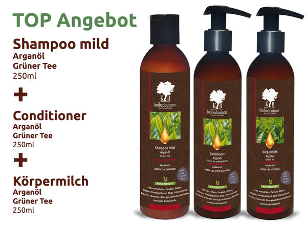 Arganöl Grüner Tee Haare und Körperpflege Pack
