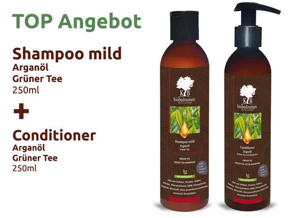 Argan oil green tea hair care set. Shampoo Conditiner