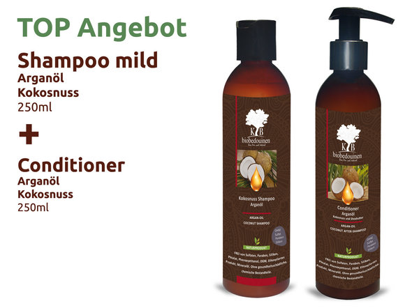Argan oil coconut hair care. Shampoo & Conditioner