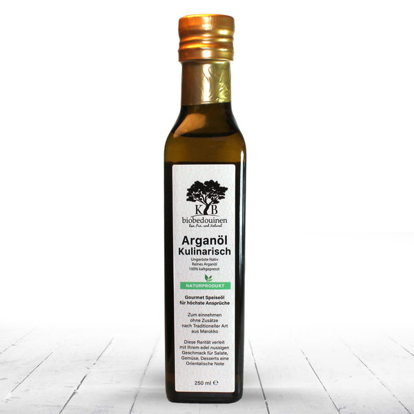 biobedouinen Natives Arganöl ungeröstet zum einnehmen. 250 ml